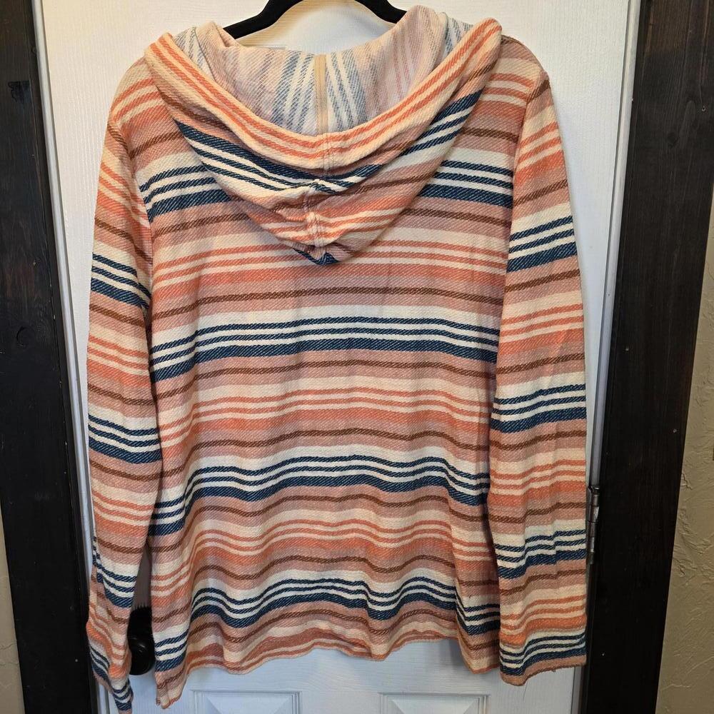 Naturale Reflections Women's Striped Cotton Hoodie Sweatshirt Large NWOT - Picture 5 of 8